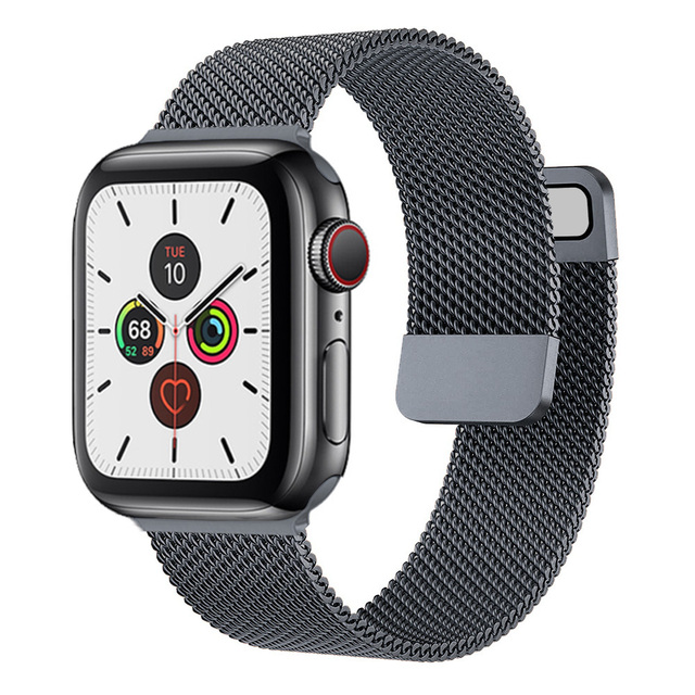 For Apple watch Band 7 45mm 40mm 38mm 42mm 41 44 mm Accessorie milanese Loop Metal bracelet for iWatch series 7 4 5 6 se 3