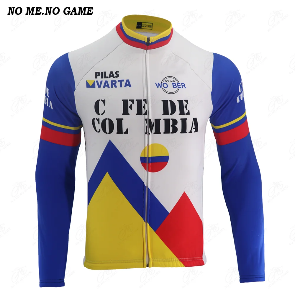 Colombia Retro Cycling Jersey Men Long Sleeve Autumn Thin & Winter
