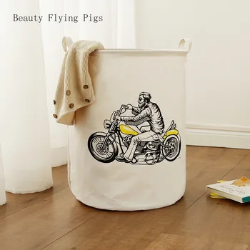 

Direct ins explosion cotton and linen waterproof collapsible laundry basket storage bucket home finishing storage hamper