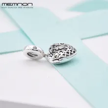 Новинка, Осенние блестящие подвески с подвеской в виде сердца, 925 пробы, Серебряный кулон, подходит для браслетов и ожерелий, изысканное ювелирное изделие «сделай сам», Memnon