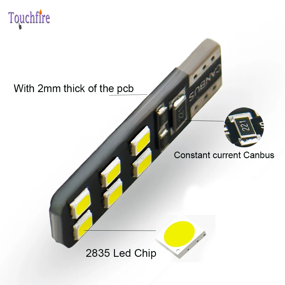 100 шт. W5W светодиодный T10 194 canbus светодиодный 12 Светодиодный 2835smd габаритный свет купольная сигнальная боковая лампа для багажника canbus автомобильная лампа без ошибок