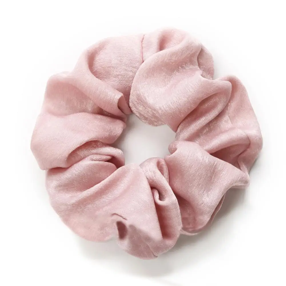 Новое Силиконовое кольцо, складная лента для волос, стационарные эластичные резинки для волос, фиксированный конский хвост, держатель для женщин, чистый цвет, стиль - Цвет: Pink  1PCS
