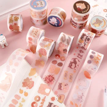 

3Meters/Roll 30mm Washi Tape Animal Series Frosted PVC Tape Cute Color Hand Account Material Diary Side Decoration Stickers