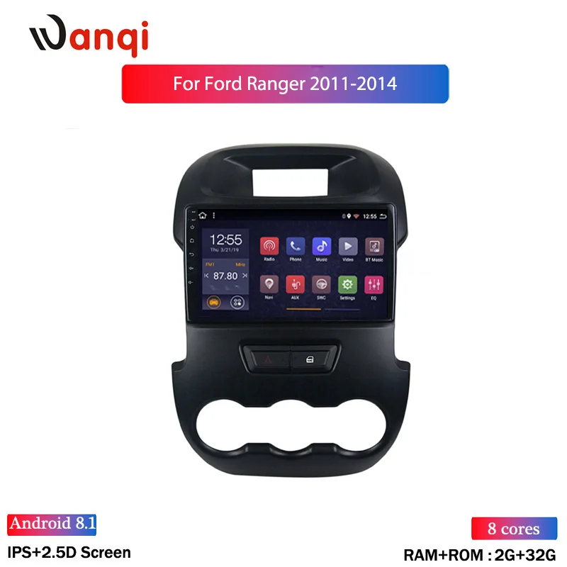 Автомагнитола для Ford Ranger xlt 2011- " Android 8,1 gps навигация с Bluetooth HD сенсорный экран Поддержка TPMS SWC - Цвет: 8 cores
