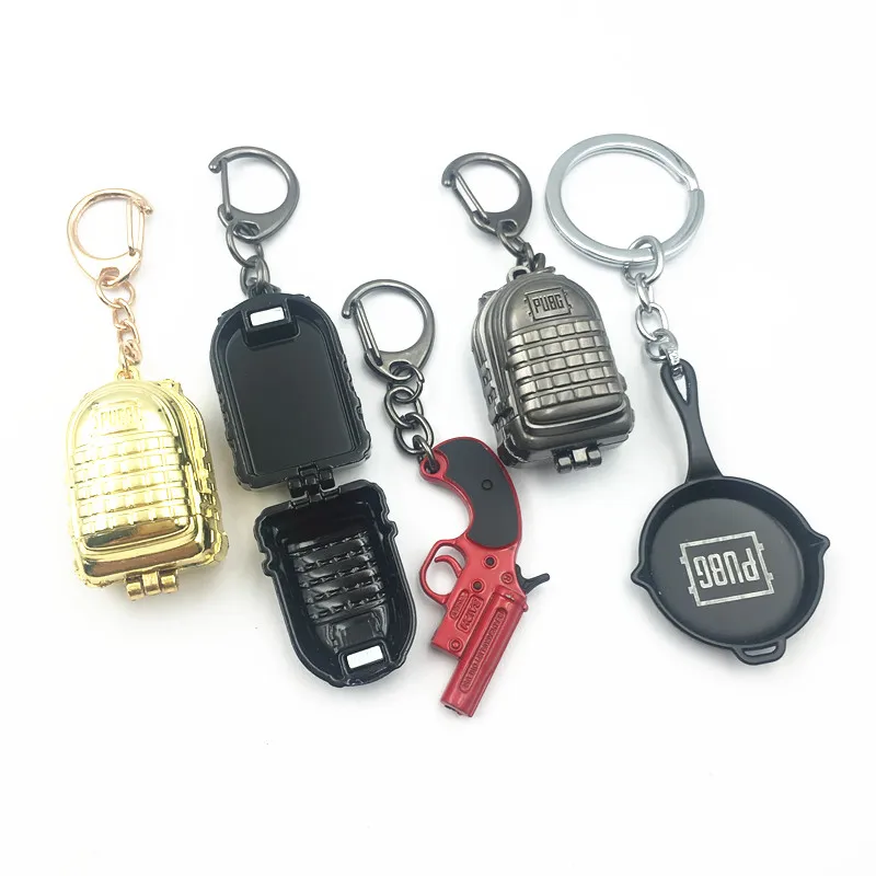 20PCS/Lot Game Pubg Level 3 Backpack MINI Keychain Metal PUBG Key Chians For Men Car Women Bag Can Open Chaveiro Jewelry Gifts