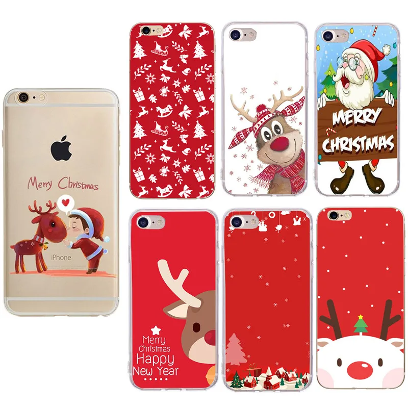 Santa Claus For Apple Iphone 7 Case Soft Silicon TPU Thin Cases 5 5S SE 6 6S 8 Plus XS Max XR X Christmas Funda | Мобильные телефоны
