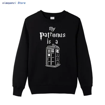 

doctor who my patronus is a Tardis police box couple clothes girl woman men sweatshirts o-neck cotton Hoodies Pullovers