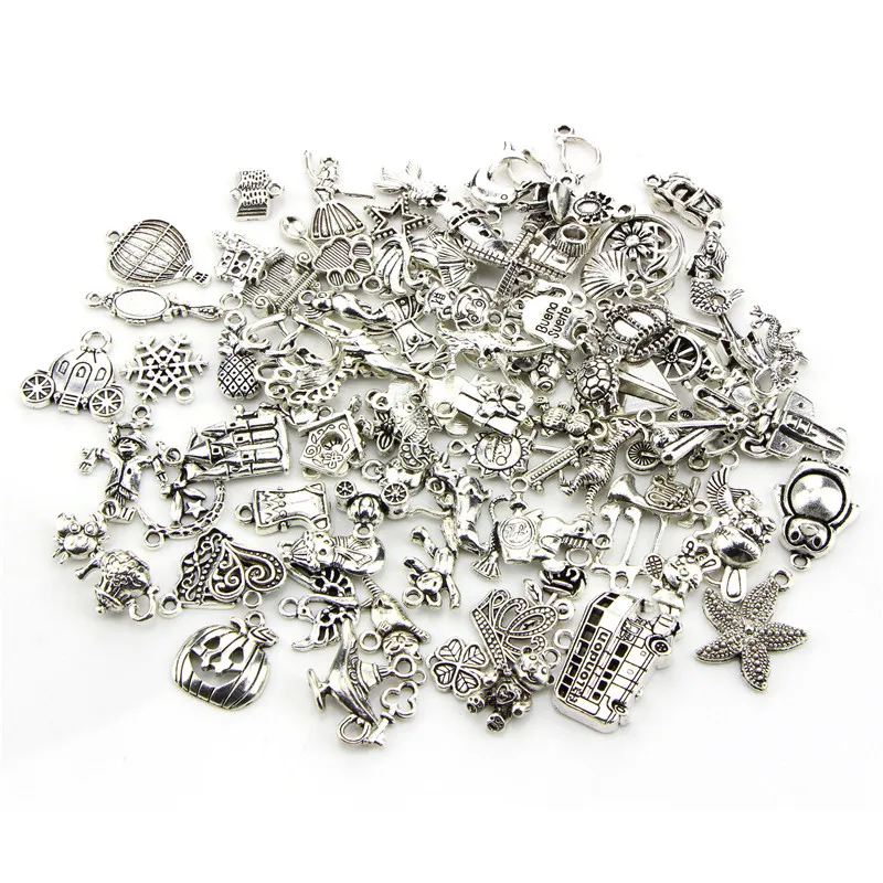 

20pcs/lot Random Mixed Animal Charms Pendants Bracelet Findings Antique Silver Color Alloy Metal Charms for Jewelry Making DIY