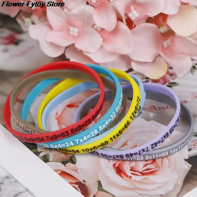 12Pcs/Set Multiplication Tables Soft Silicone Bracelet Learn Math Education Wristband For Kids Preschool Teaching Aids Math Toy 6