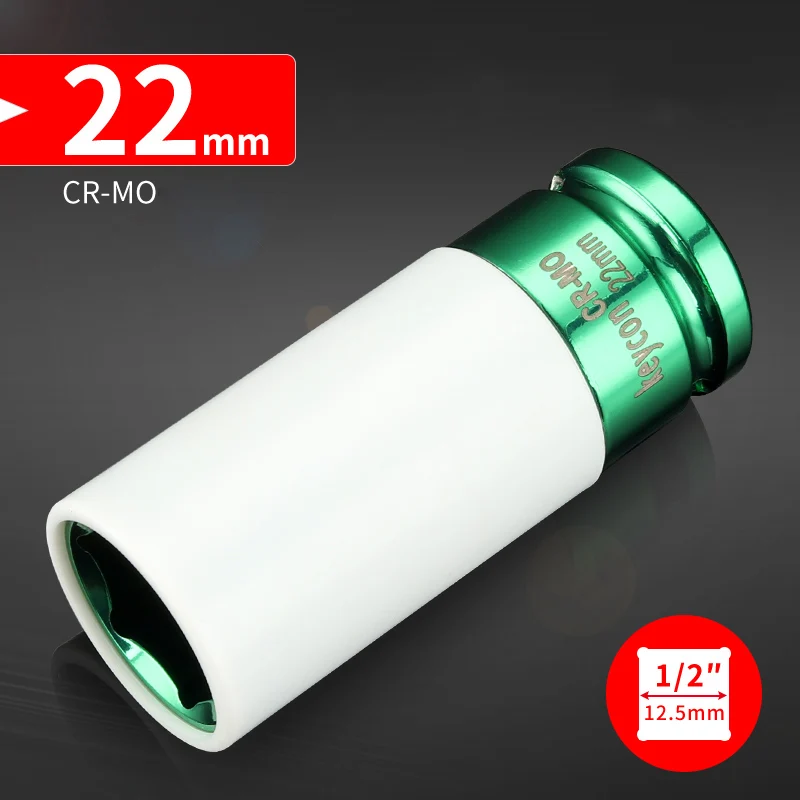 22mm 1 шт. 1/" CR-MO удлиненные ударные розетки 17,19, 21,22 мм пневматический гайковерт головка 1/2 Торцевая Головка торцевая головка Инструменты для ремонта авто - Цвет: 22mm