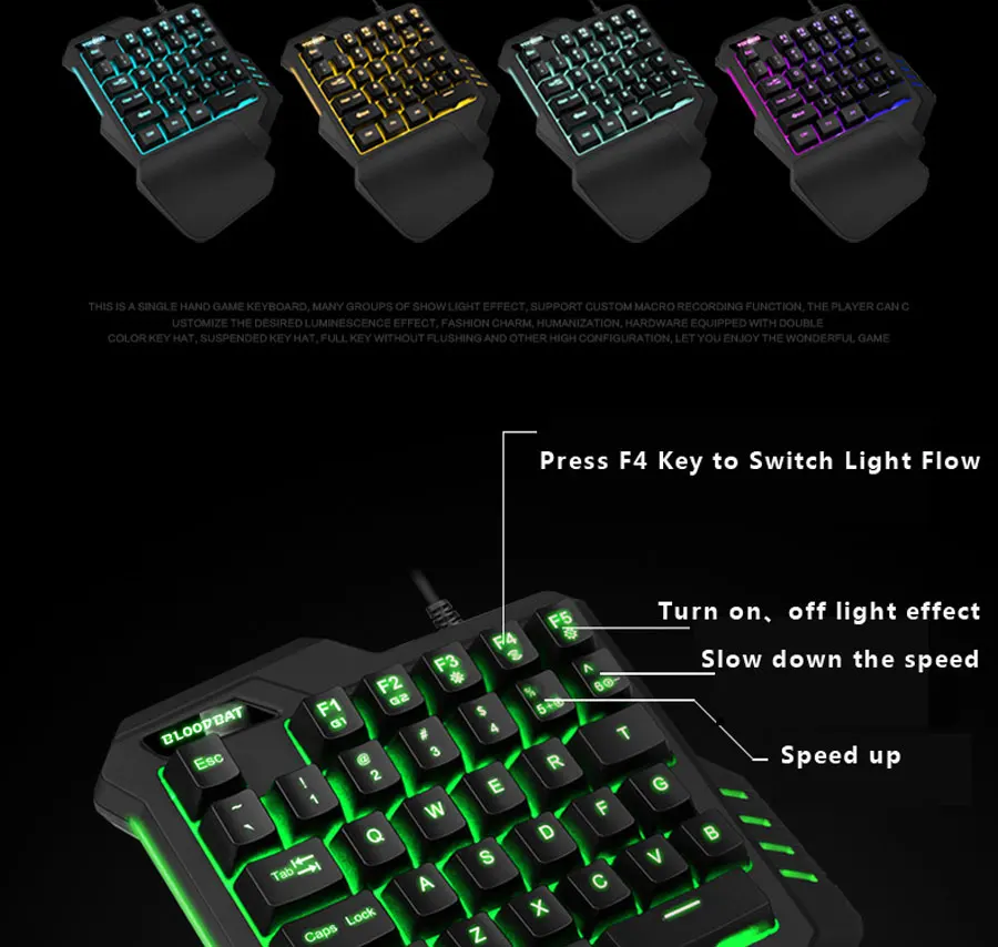 USB Wired Gaming Keypad with LED Backlight 35 Keys sades Wide Hand Rest One-handed Membrane RGB gaming Keyboard for LOL/PUBG/CF best office keyboard