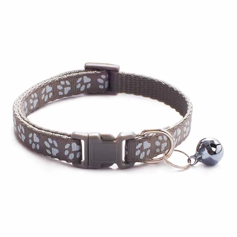 Fashion Pets Dog Collar Cartoon Funny Footprint Cute Bell Adjustable Collars For Dog Cats Puppy Pet Accessories Free Shipping