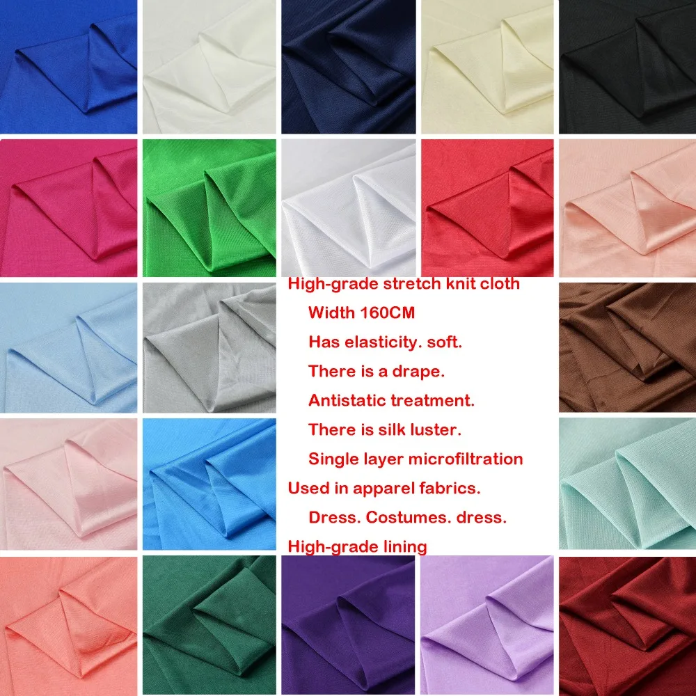 High-elastic and light-elastic knit Ribery fabric lining lining chiffon skirt fabric elastic force. soft. Drape. Silk luster. High-elastic and light-elastic knit Ribery fabric lining lining chiffon skirt fabric elastic force. soft. Drape. Silk luster.