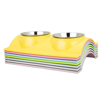 

Multiple Styles Stainless Steel Pet Bowl Color Double Bowl Non-slip Anti-leak Food Dog Dog Cat Drinking Bowl Pet Supplies