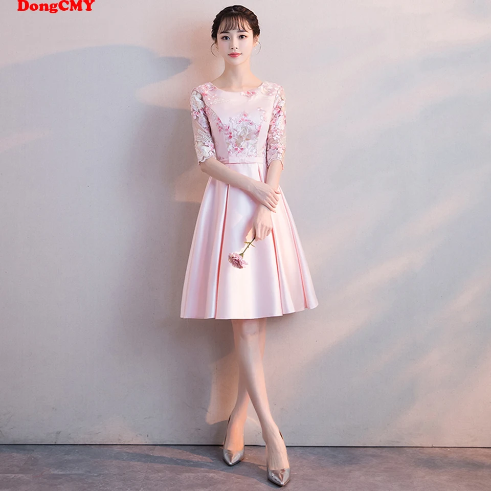 pink colour short dress