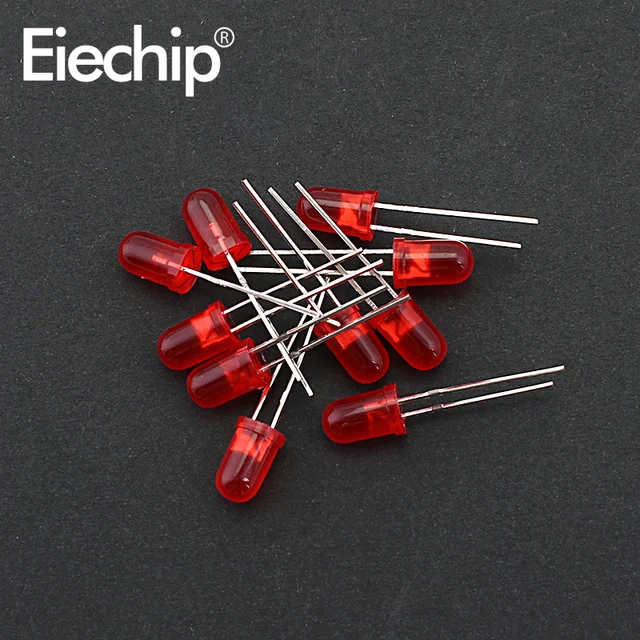 100pcs/200pcs 3mm 5mm LED Diode Assorted Kit White Green Red Blue Yellow Orange F3 F5 Leds Light Emitting Diodes electronic kit 5mm-red-100pcs