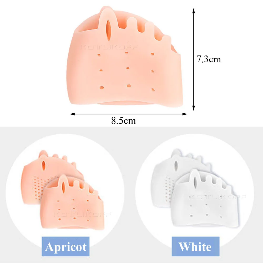 Silicone Forefoot Pads Toe Separator Cushion Pad Pain Relief Shoes Insoles Finger Toe Hallux Valgus Corrector Gel Pads Foot Care