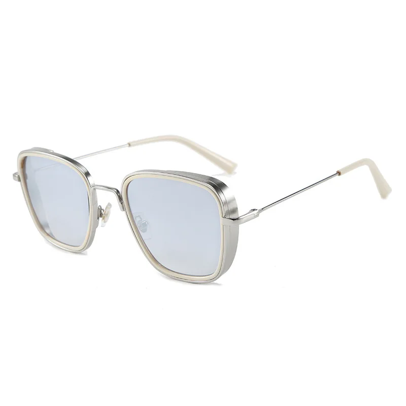 Новые модные брендовые дизайнерские паровые панк Солнцезащитные очки мужские и женские винтажные маленькие квадратные Шахид капоор солнцезащитные очки KABIR SINGH UV400 - Цвет линз: Silver Silver