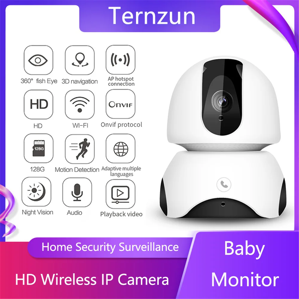 

360Â° Panoramic Wireless IP Camera IR Night Vision One Touch Two Way Intercom Baby Monitor Home Video Surveillance Camera