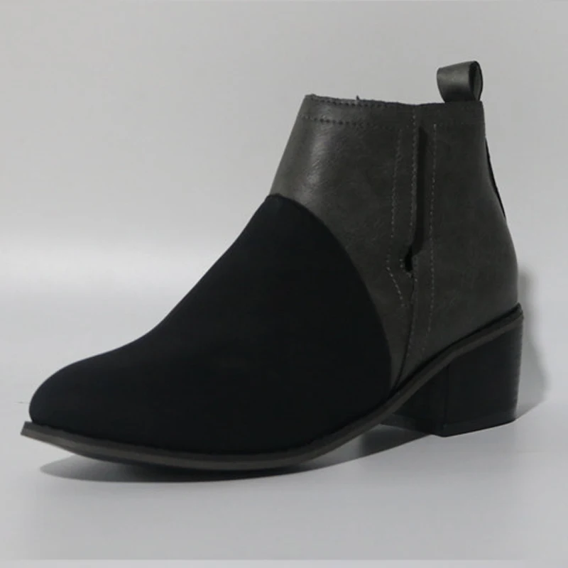 Женские узкие ботинки из искусственной замши; черные ботильоны на платформе с острым носком и на высоком каблуке; женская обувь без застежки; зимние ботинки; Botines Mujer; 990W - Цвет: black