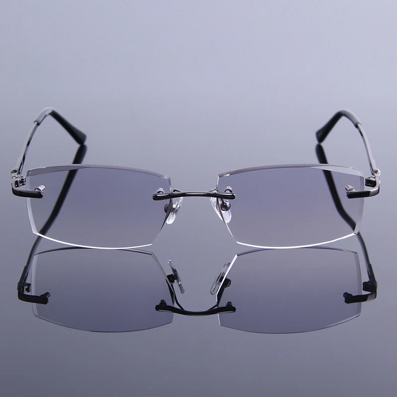 Высококачественные очки для чтения, мужские очки с режущей кромкой без оправы для чтения, мужские очки с прозрачными линзами для дальнозоркости, мужские очки gafas