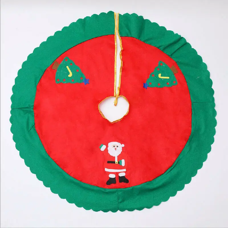 1 шт., милая Нетканая Рождественская юбка с изображением елки фартуки с золотым краем, украшение Санта-Клауса и снеговика для дома, Рождественская юбка для елки, новогодняя