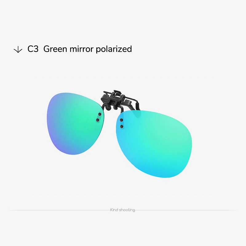 Toketorism Ретро Пилот Стиль женские мужские анти-УФ поляризованные прикрепляемые очки Флип-ап поляризованные солнцезащитные очки для вождения 409 - Цвет линз: Зеленый