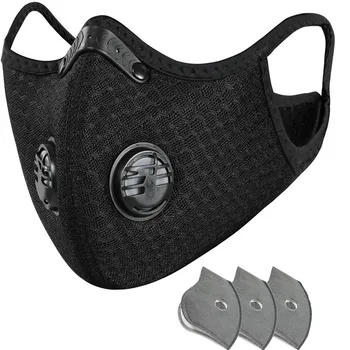 

Dust With 3 Filters Half Face Reusable Activated Carbon Dustproof Respirator Dust Mouth Cover Washable Reusable Mouth Mask