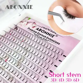 

Abonnie Russian Mink eyelash Premade Volume fans Magnetic Hot sale lashes short stem Eyelash extension Individual eyelash