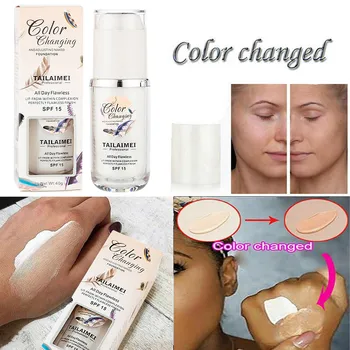 

Primer temperature change skin liquid light and bright white concealing lasting moisturizing oil control liquid foundation