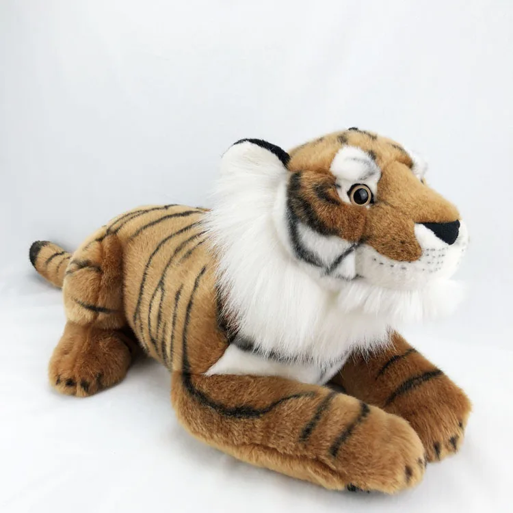 

simulation tiger toy cartoon 50cm yellow tiger plush toy prone tiger soft doll throw pillow toy birthday gift w2055