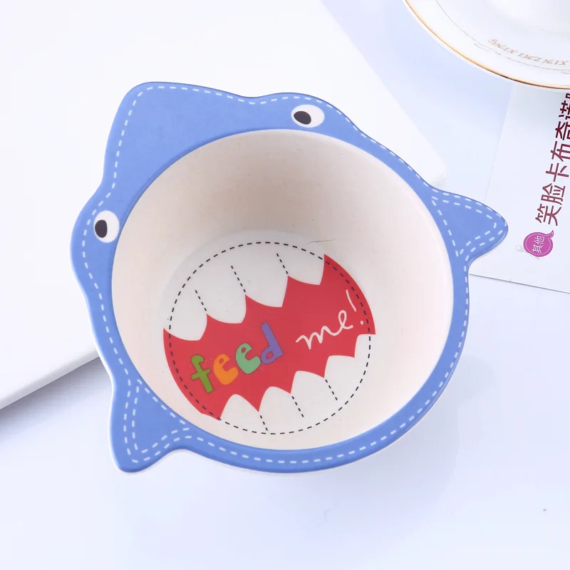 environmental dinnerware Bamboo fiber cartoon  tableware baby feeding bowl child dinner dishes natural healthy
