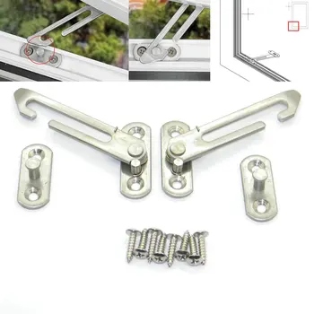 

UPVC Window Restrictor Child Lock Safety Catch W/Fixing Screws Set Right & Left