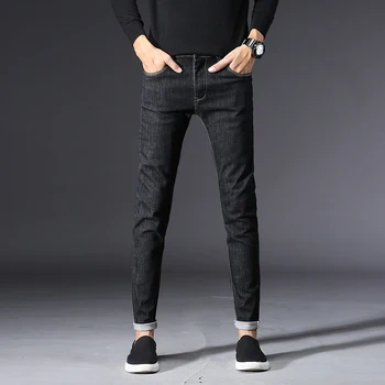 

Jeans Men Solid Black Jeans Casual Skinny Jeans Men Classic 2019 Men's Pants Autumn Winter Trousers Men Jeans