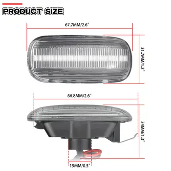 

Side Turn Signal Light Marker For A4 S4 B6 B7 A6 2pcs Dynamic Transparent