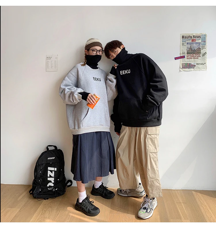 LAPPSTER Мужская водолазка из двух частей Harajuku толстовки мужская Японская уличная одежда толстовка Пара хип хоп толстовка