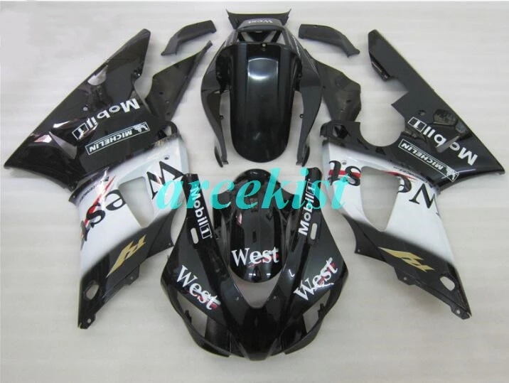 Новая ABS форма мотоцикла Обтекатели подходят для Yamaha YZF-1000-R1 1998-1999 98 99 обтекатель кузова на заказ Белый Черный Западный