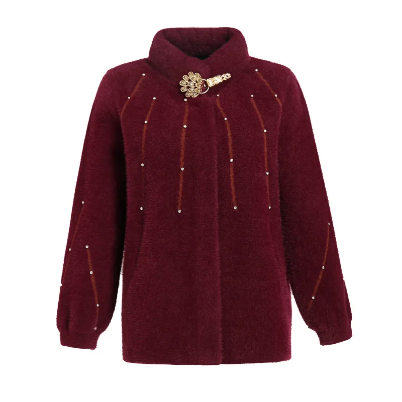 Autumn Winter Middle-aged Women Cashmere Sweater