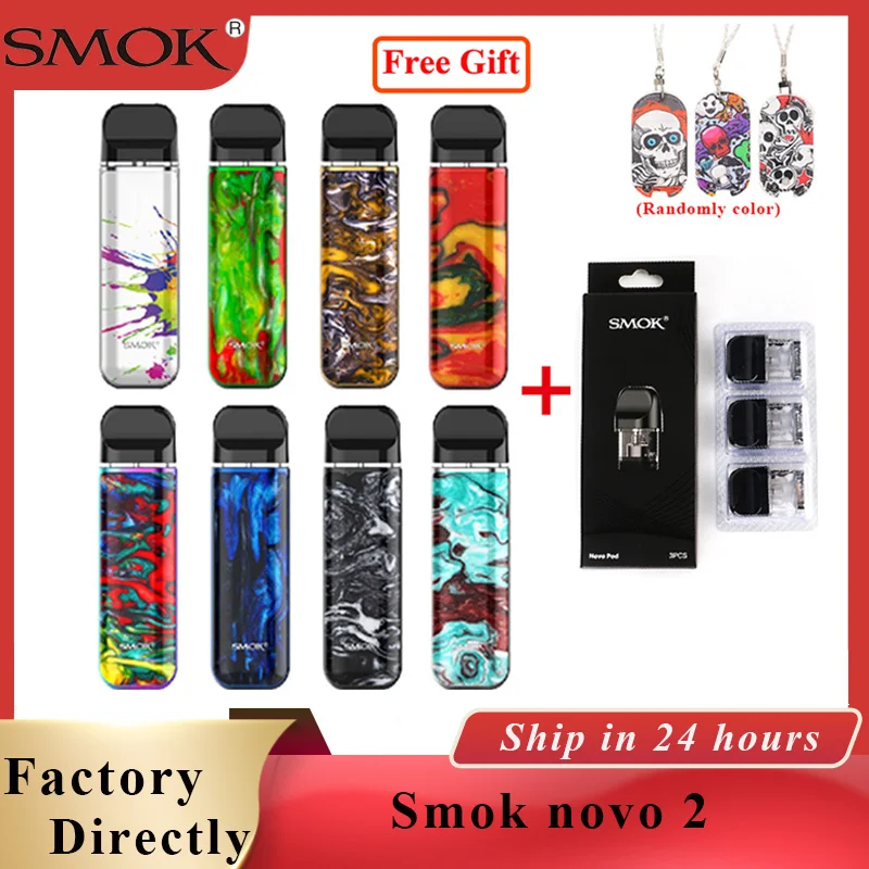 Original SMOK novo 2 kit pod system 2ml & 800mAh battery Electronic cigarette pod vape fit MTL Pod novo 2 kit vs smok nord
