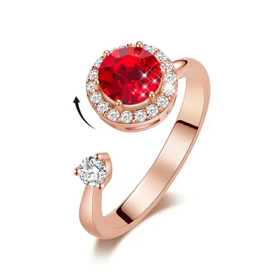 Warme Farben, женские золотые кольца, сделанные с кристаллами Swarovski, регулируемое кольцо, кольцо из розового золота, ювелирные изделия, романтические подарки для женщин - Цвет камня: as picture