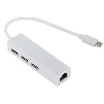 

Multiple USB-C USB 3.1 Type C to USB RJ45 Ethernet Lan Adapter Hub Cable For Macbook PC LAN Adapter Cable