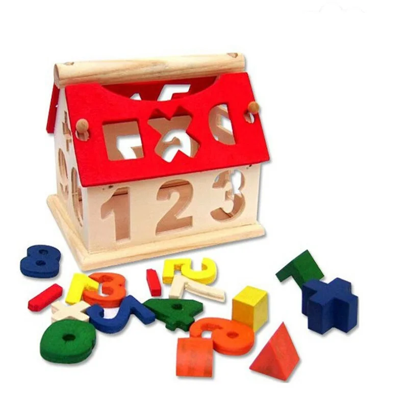

Math Arithmetic Shape Matching Digital Number House Montessori Early Educational Learn Intellectual Toy Wood Gifts for Children