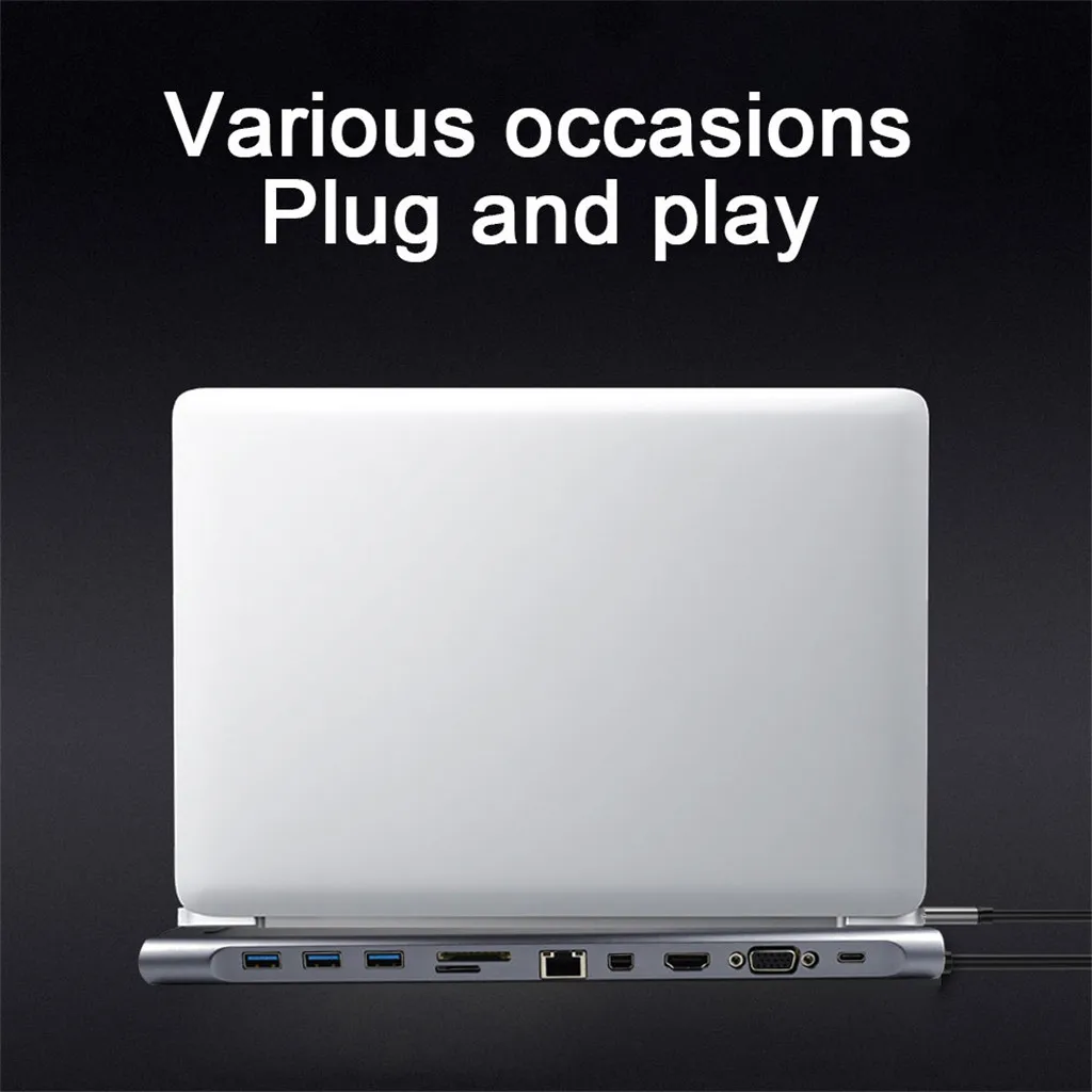 11 в 1 type-C концентратор HDMI адаптер USB 3,0 type C концентратор к HDMI 4K VGA 11 в 1 Порты usb-хаб с DP