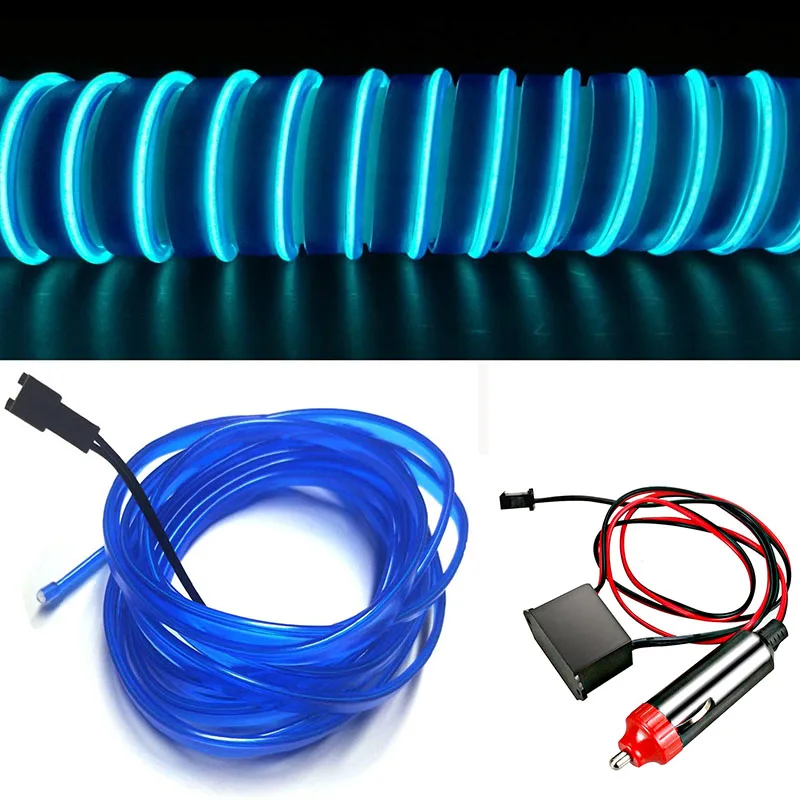 1 м, 3 м, 5 м, светодиодный холодный светильник, источник света, лампа для украшения автомобиля, неоновая лампа 6 мм, шовный EL светодиодный светильник для танцевальной вечеринки - Цвет: Blue