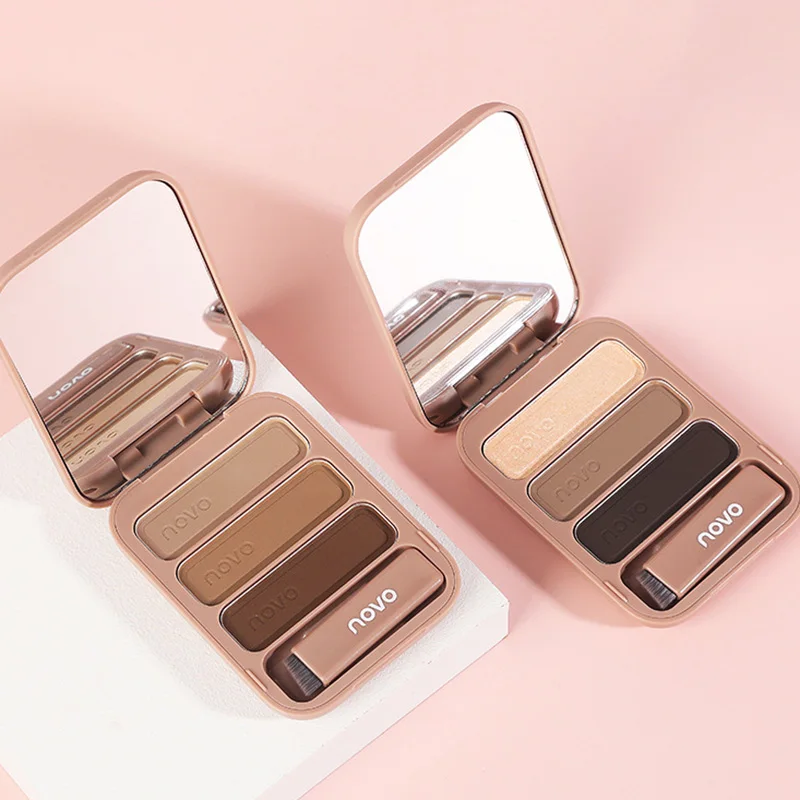 3 Colors 3D EyeShadow Brow Makeup Palette Long lasting Waterproof Make Up Eyebrow Shades Powder Highlight Powder Nose Shadow