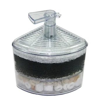 

Corner filter air driven bio-sponge ceramic for frying shrimp nanofish tank aquarium