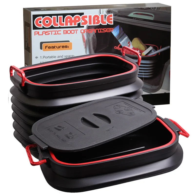 

40L L Folding Automobile Storage Box Car Mounted Trunk Storage Box Telescopic Barrel Storage Debris Box Supplies