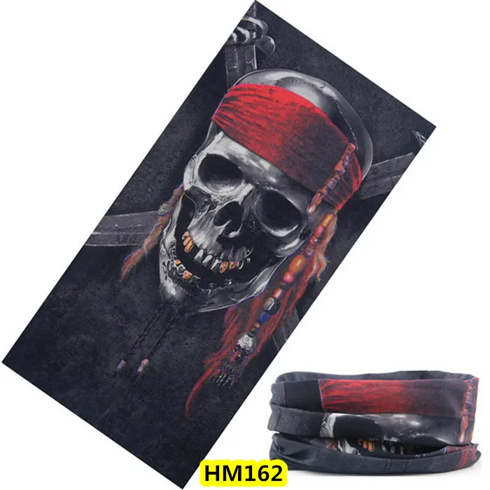 HM162 Scarf Волшебный дизайнерский шарф с черепом, различные маски на половину лица, повязка на голову для Хэллоуина, бандана, головной убор для велосипеда, головной шарф для сноуборда, головной платок - Цвет: HM162 Scarf