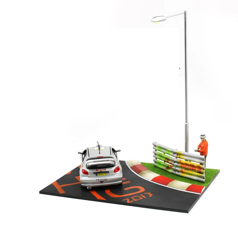 

1:18 scale Alloy car race track diorama model set DIY Assembly Miniature scene display autodrome for Kids Toy Racing Play