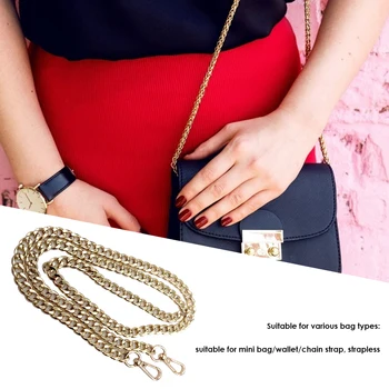 

2pcs/set Delicate Design Metal Purse Chain Strap Classic Texture Creative Shoulder Bag Replacement Handle Handbag Parts